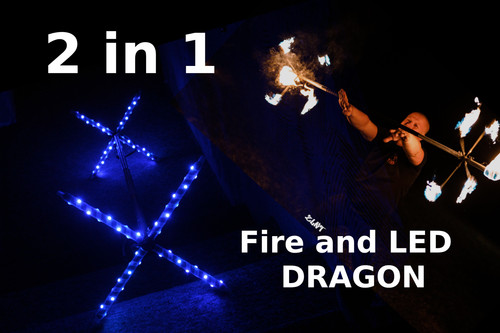 Led fire dragon staff - &,