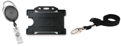 Black lanyard badge reel - lanyard, or