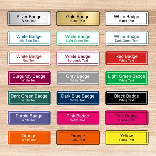 Engraved name badges with - name,