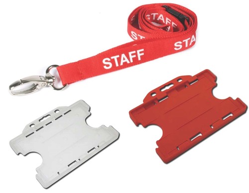 Red staff neck - red, lanyard